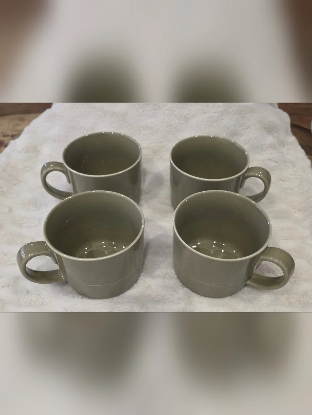 Crate & Barrel Aaron Probyn Hue Coffee Mugs Beige/Brown 12oz. Set of 4